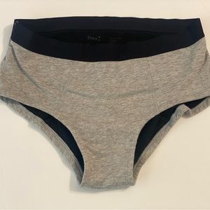 Thinx Organic Cotton Brief Period Underwear| Menstrual Underwear Gray M